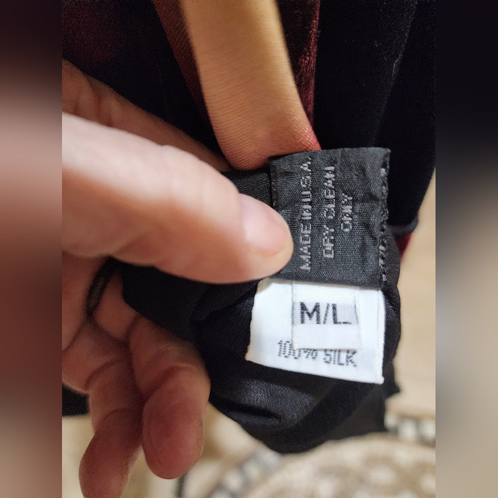 EGO originals Art-to-wear semi sheer silk Velvet long Cardigan brown red ML - Picture 4 of 12